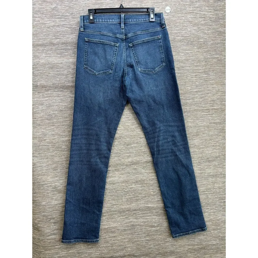 J. Crew Flex Straight Jeans Mens Size W30 L32 Blue Medium Wash Mid Rise Stretch